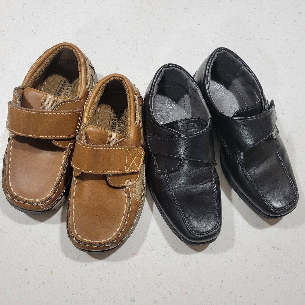 2 Pairs Boys Dress Shoes sz10